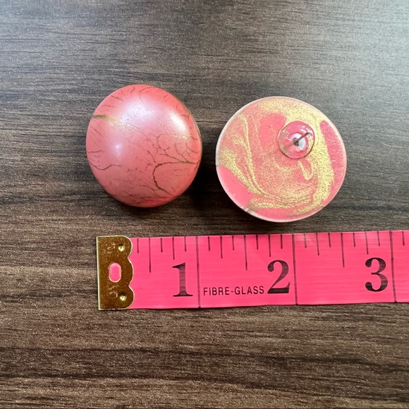 Vintage Pink Swirl Statement Earrings - Picture 4 of 6